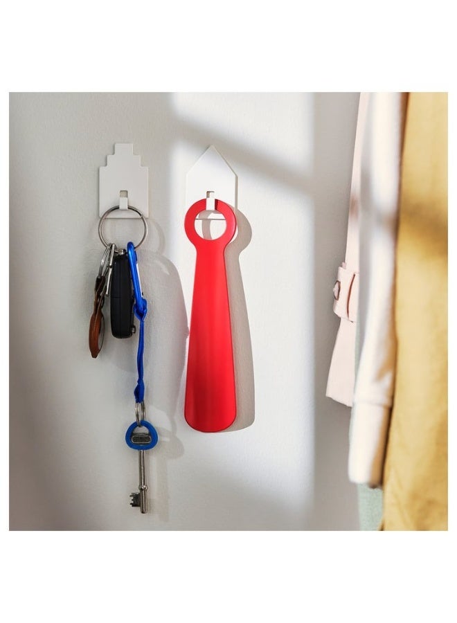 أيكيا عبوة من قطعتين خطافات لاصقة على شكل منزل لتعليق المناشف، أدوات المطبخ، المفاتيح، الحقائب، والاكسسوارات الخفيفة، سهلة التركيب بدون حفر، يمكن تخصيصها للكتابة أو الزخرفة، مناسبة لتنظيم الحمام والمطبخ والمنزل، مصنوعة من فولاذ متين مع طلاء بودري، لاصقة قوية -أبيض - Image 4